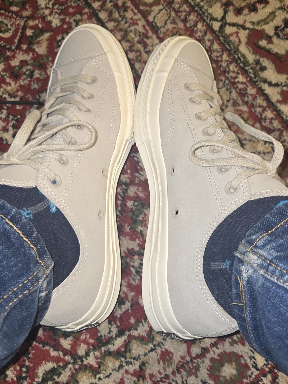 Converse Men's Size 9.5 Ox Low 70 161448c Egret Suede Leather
